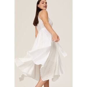 Marissa Webb White Cotton Poplin Sleeveless Button Front Collared Dress Size 6